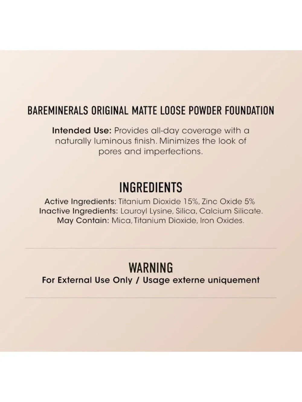 Matte Loose Powder Foundation SPF 15 | Clean Mineral Makeup for Sensitive Skin